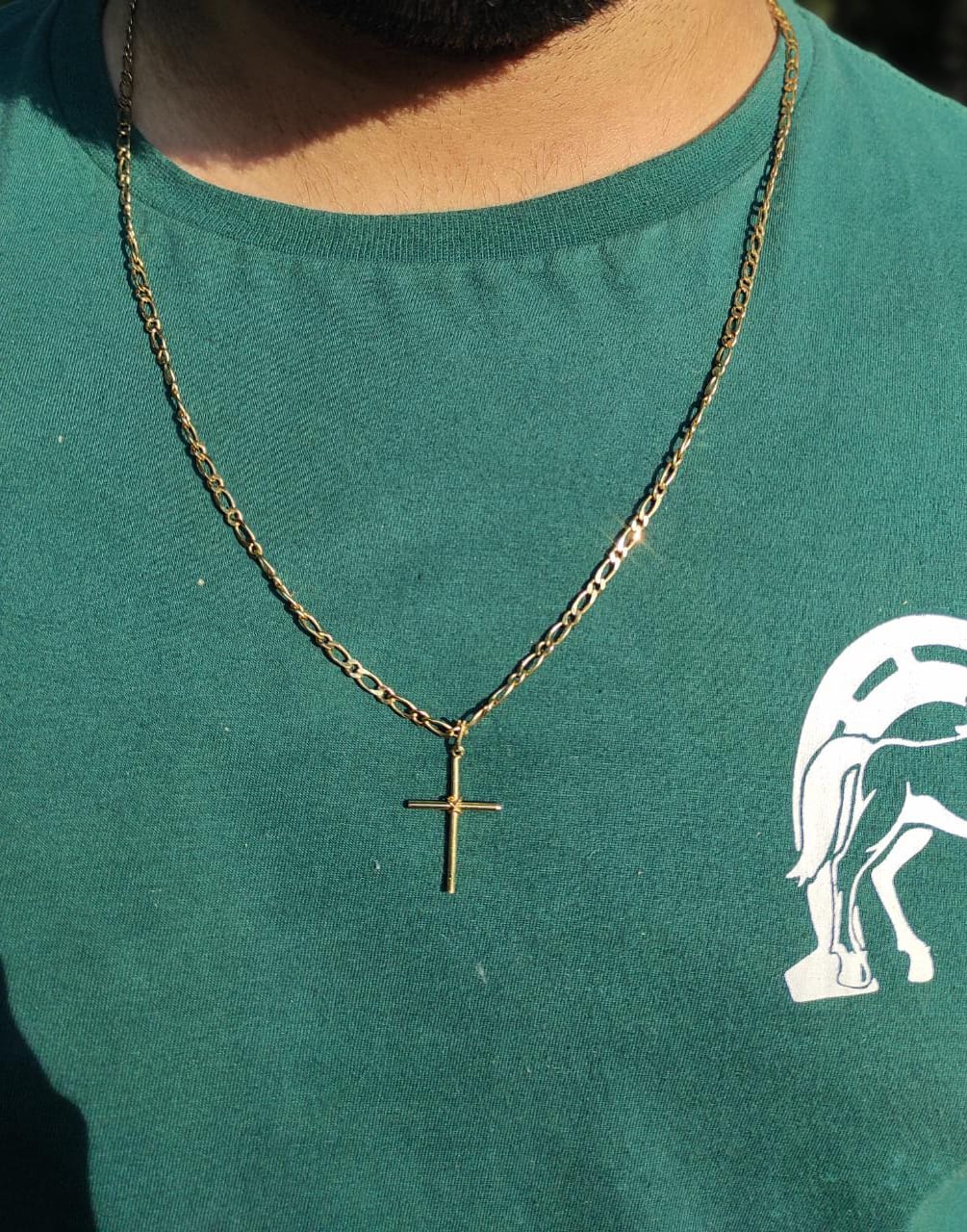 CORRENTE MASCULINA FOLEADA 18K